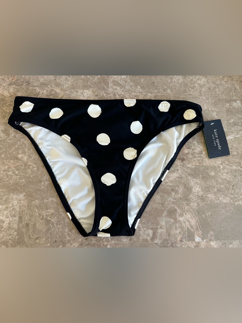 Lauren Ralph Lauren Black and White Polka Dot Bikini Bottom